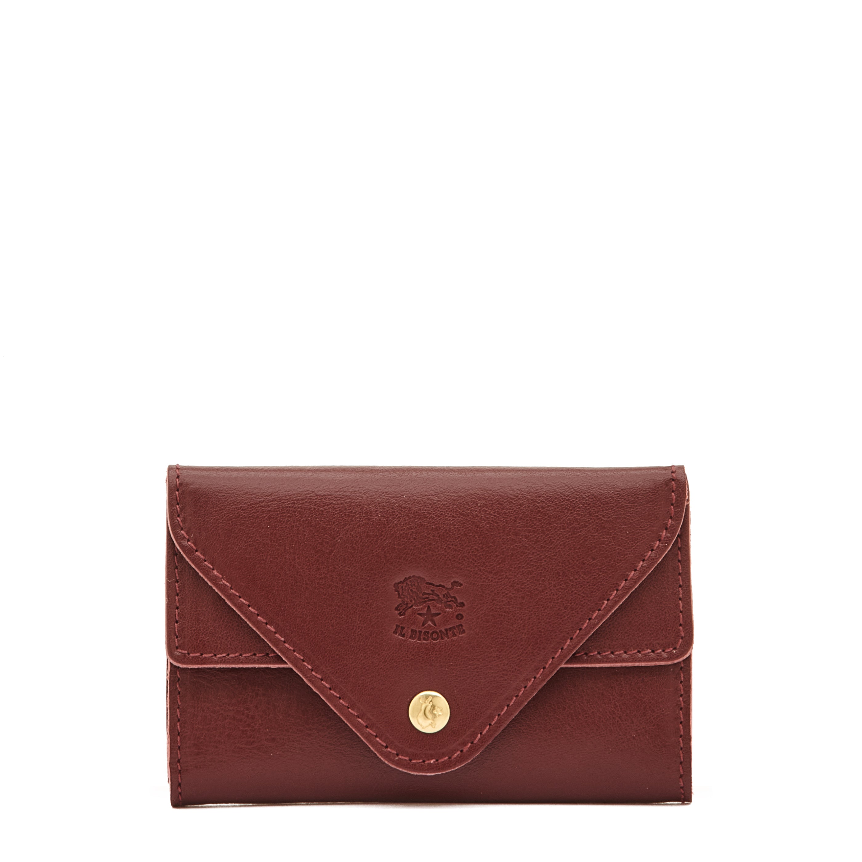 Uffizi | Card case in leather color black cherry