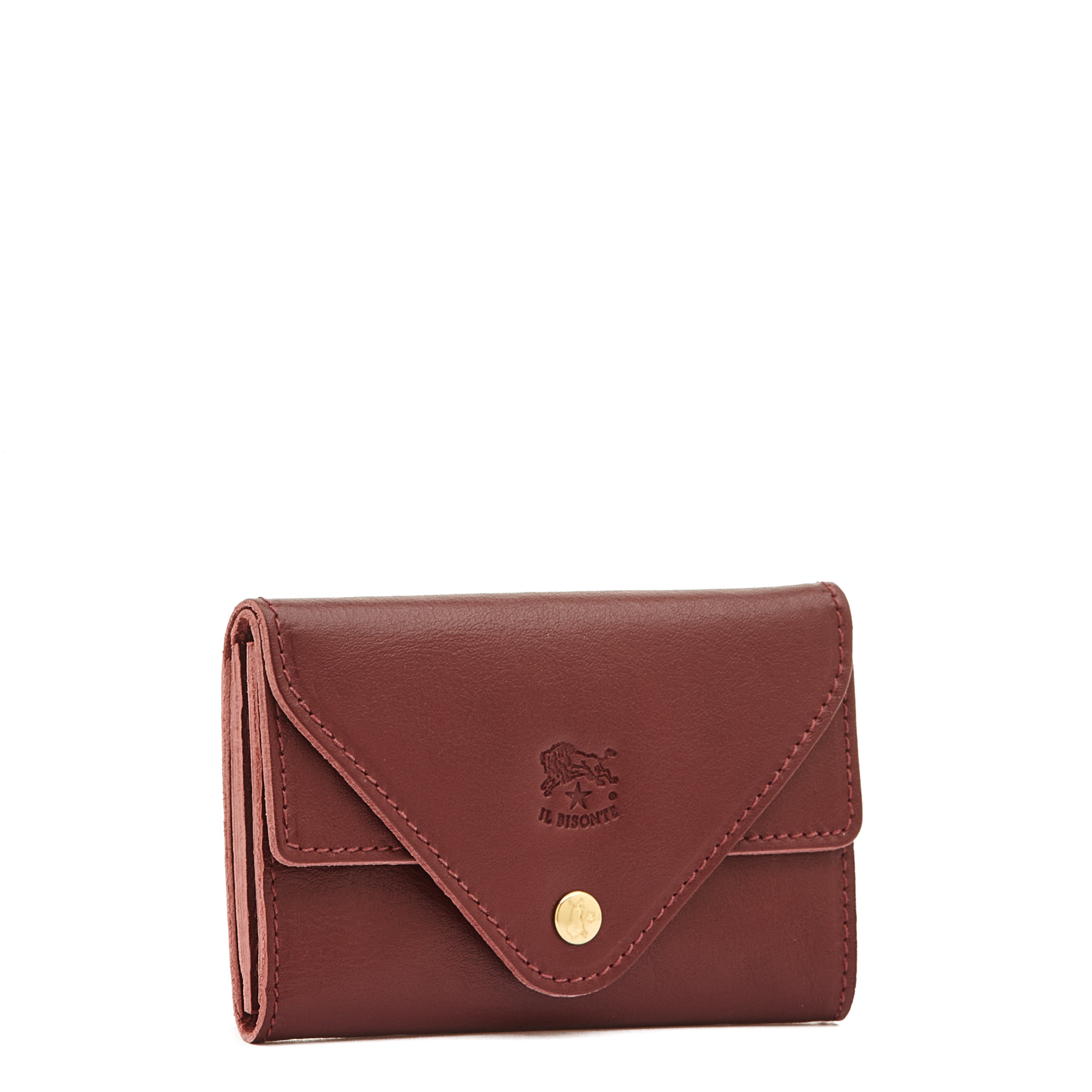 Uffizi | Card case in leather color black cherry