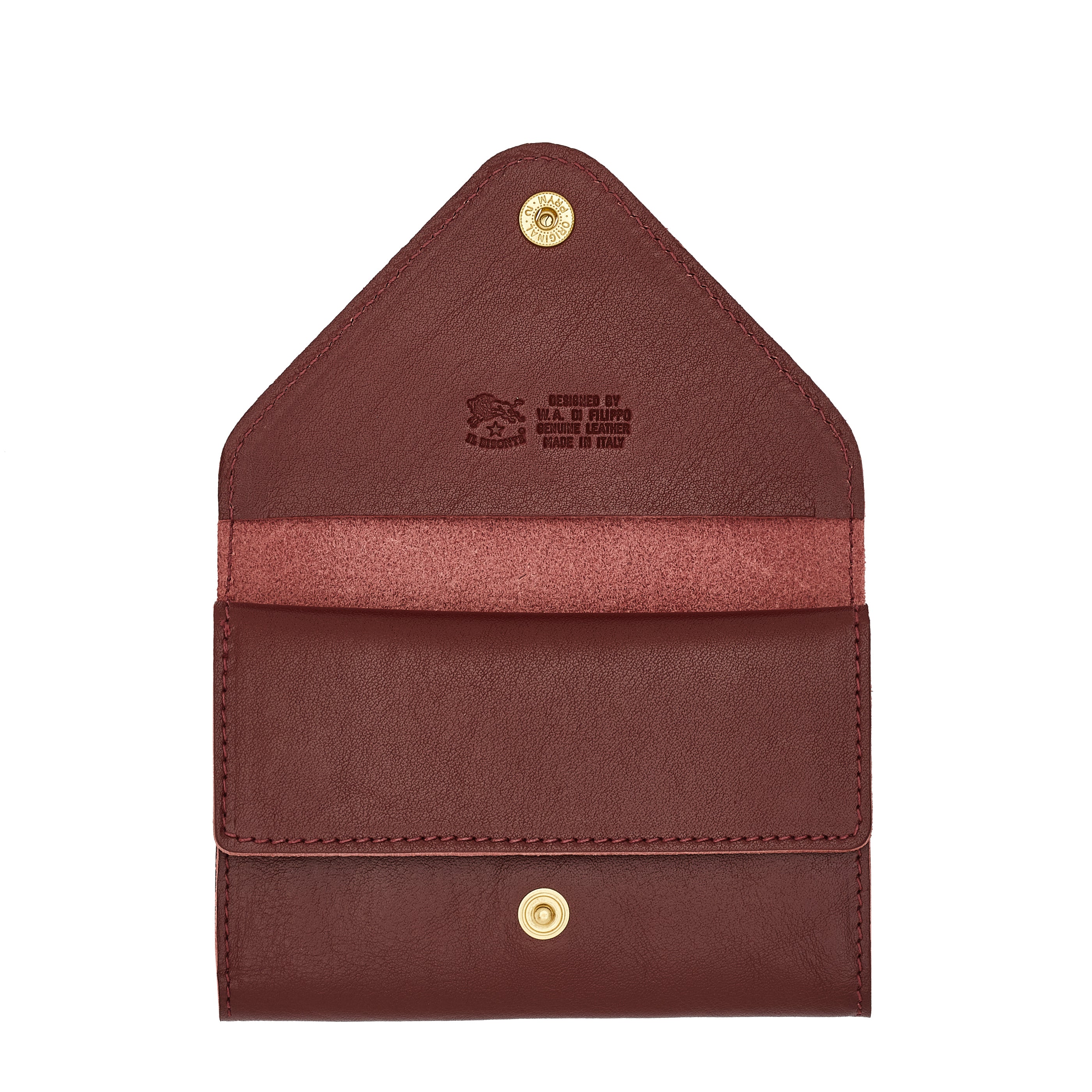 Uffizi | Card case in leather color black cherry