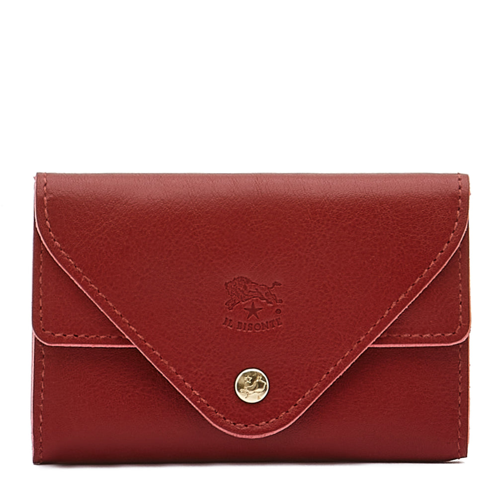 Uffizi | Card case in calf leather color red