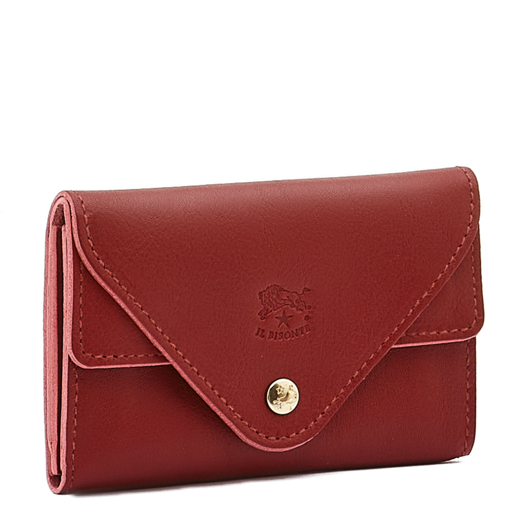 Uffizi | Card case in calf leather color red