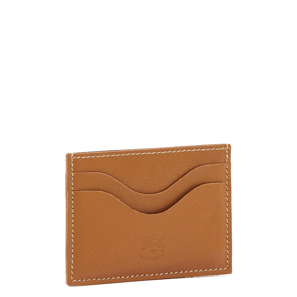 Salina | Card case in leather color gianduja