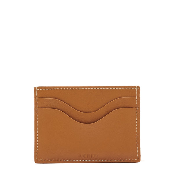 Salina | Card case in leather color gianduja