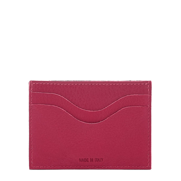 Salina | Porte-cartes en cuir couleur cherry