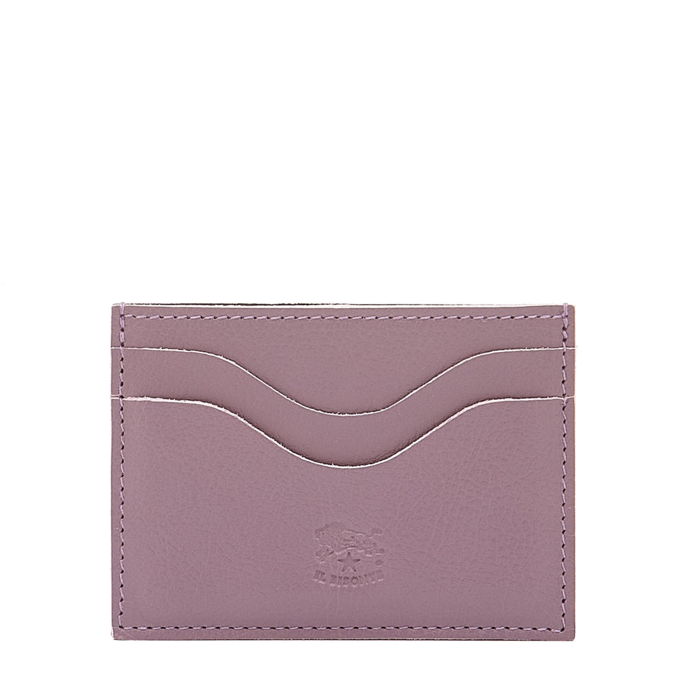 Salina | Card case in leather color wisteria