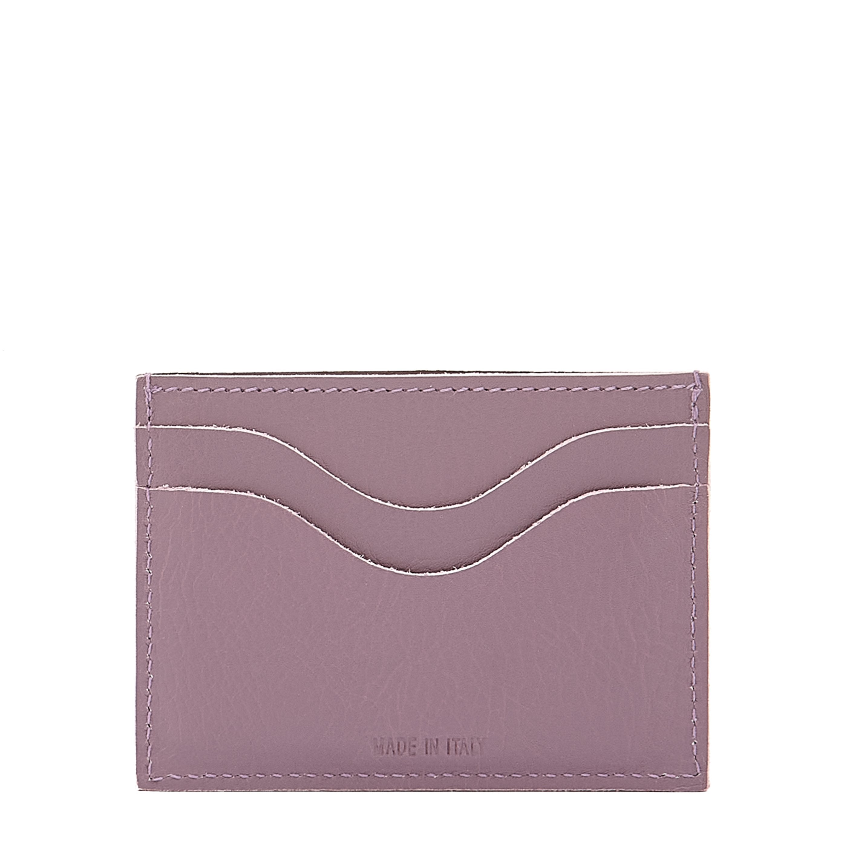 Salina | Card case in leather color wisteria
