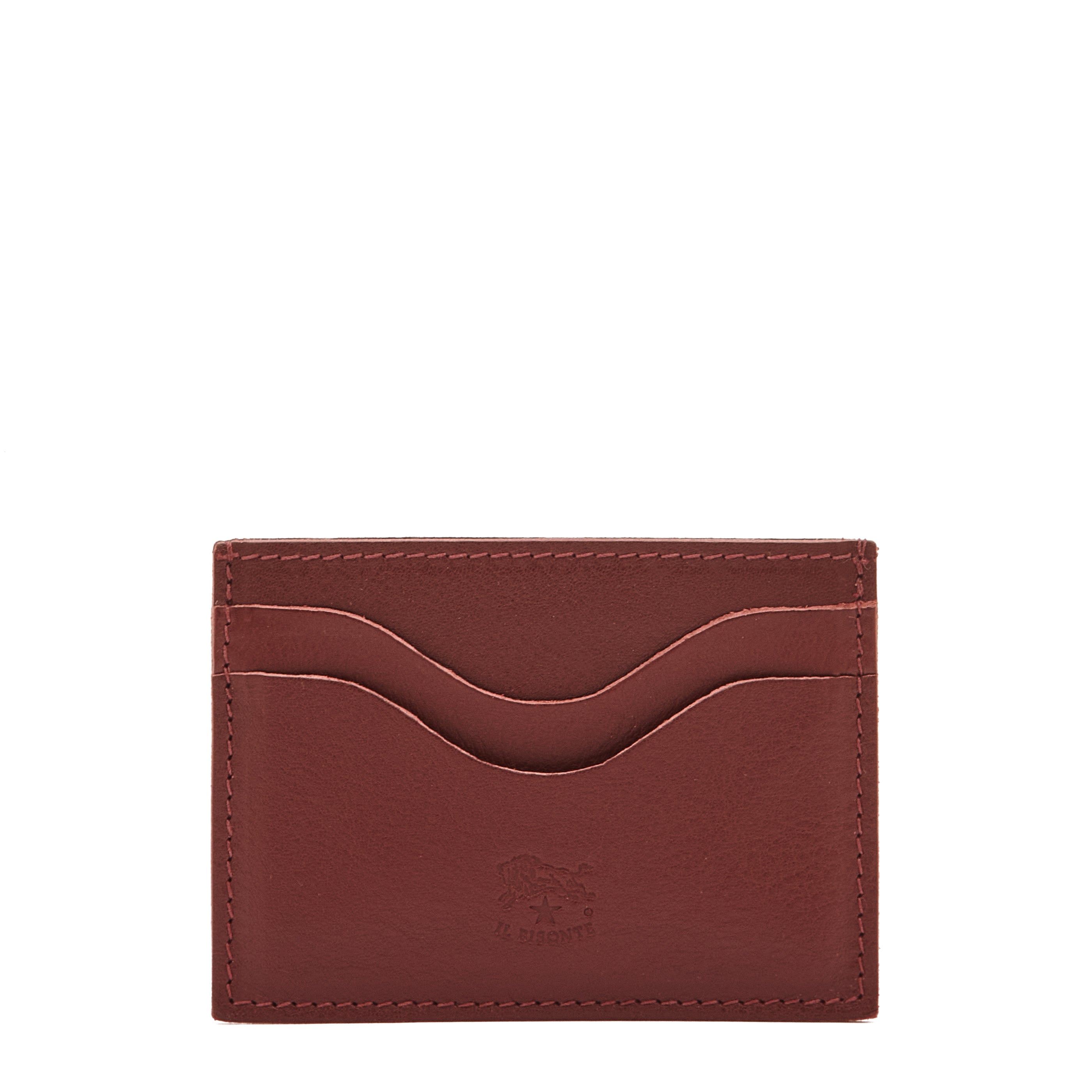 Salina | Card case in leather color black cherry