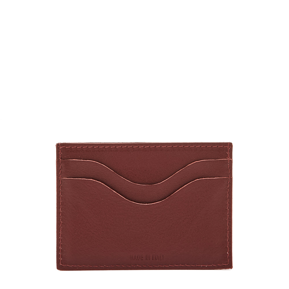 Salina | Porte-cartes en cuir couleur cerise noire