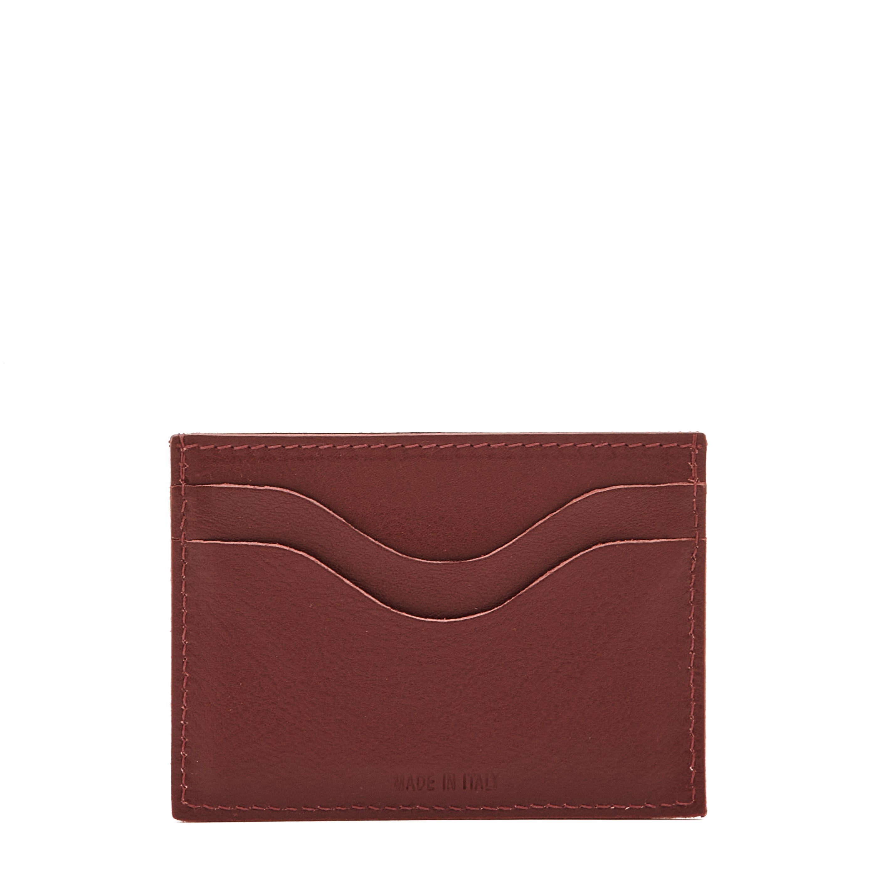 Salina | Card case in leather color black cherry