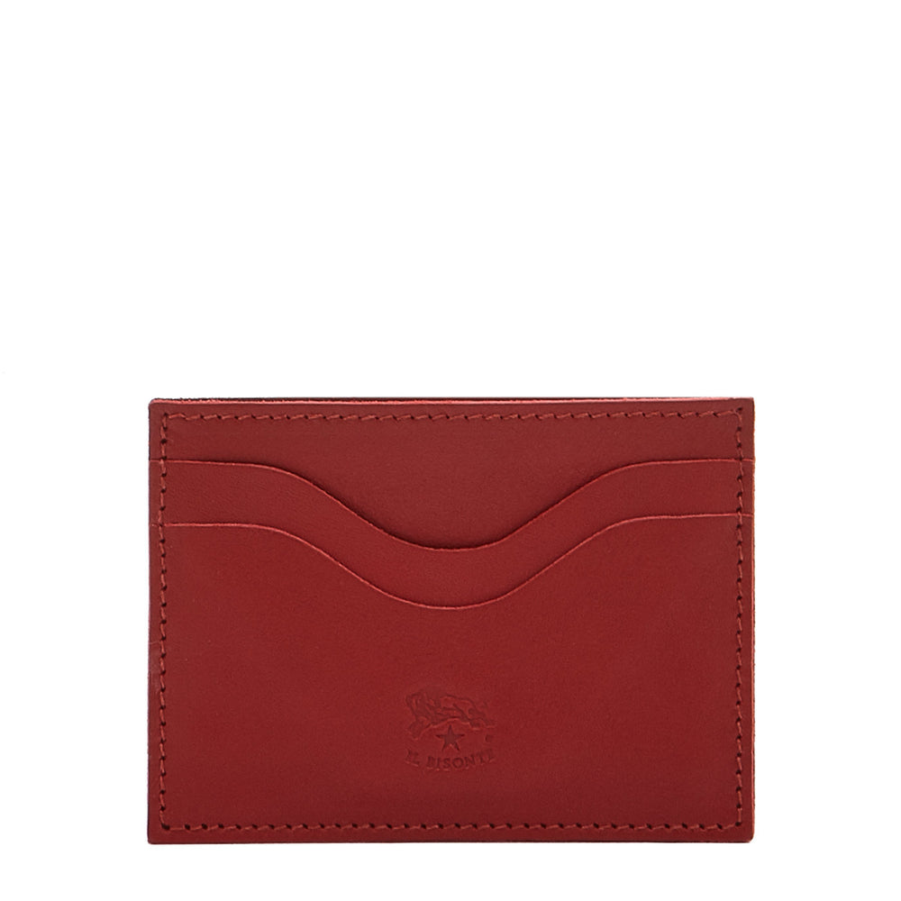 Salina | Porta carte in pelle colore rosso