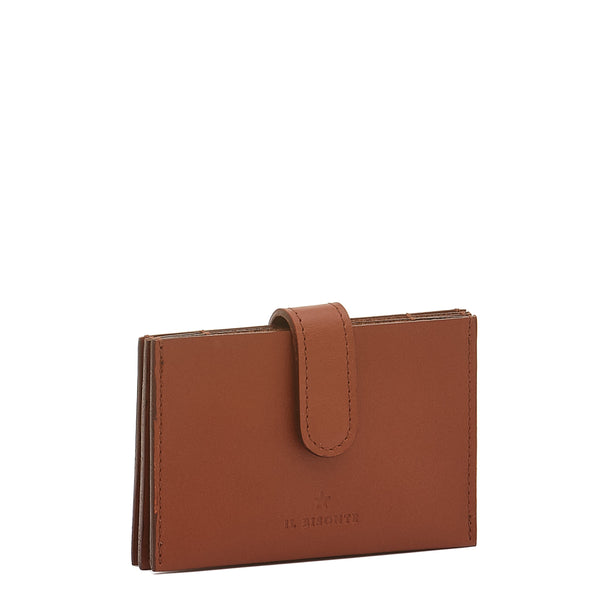 Maggio | Women's card case in leather color red ruggine
