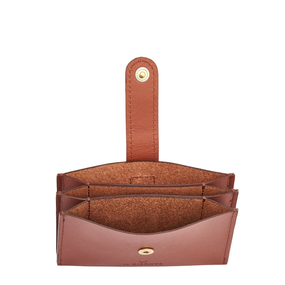 Maggio | Women's card case in leather color red ruggine