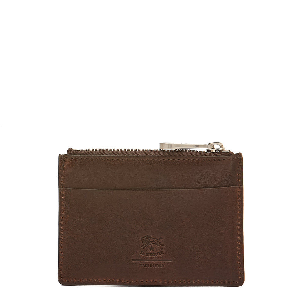 Cestello | Men's card case in vintage leather color coffee