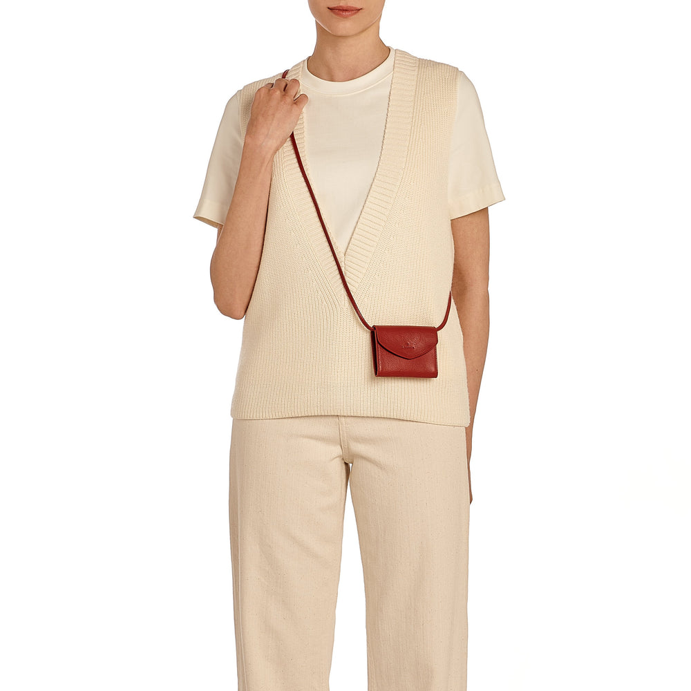 Bigallo | Women's card case in leather color red