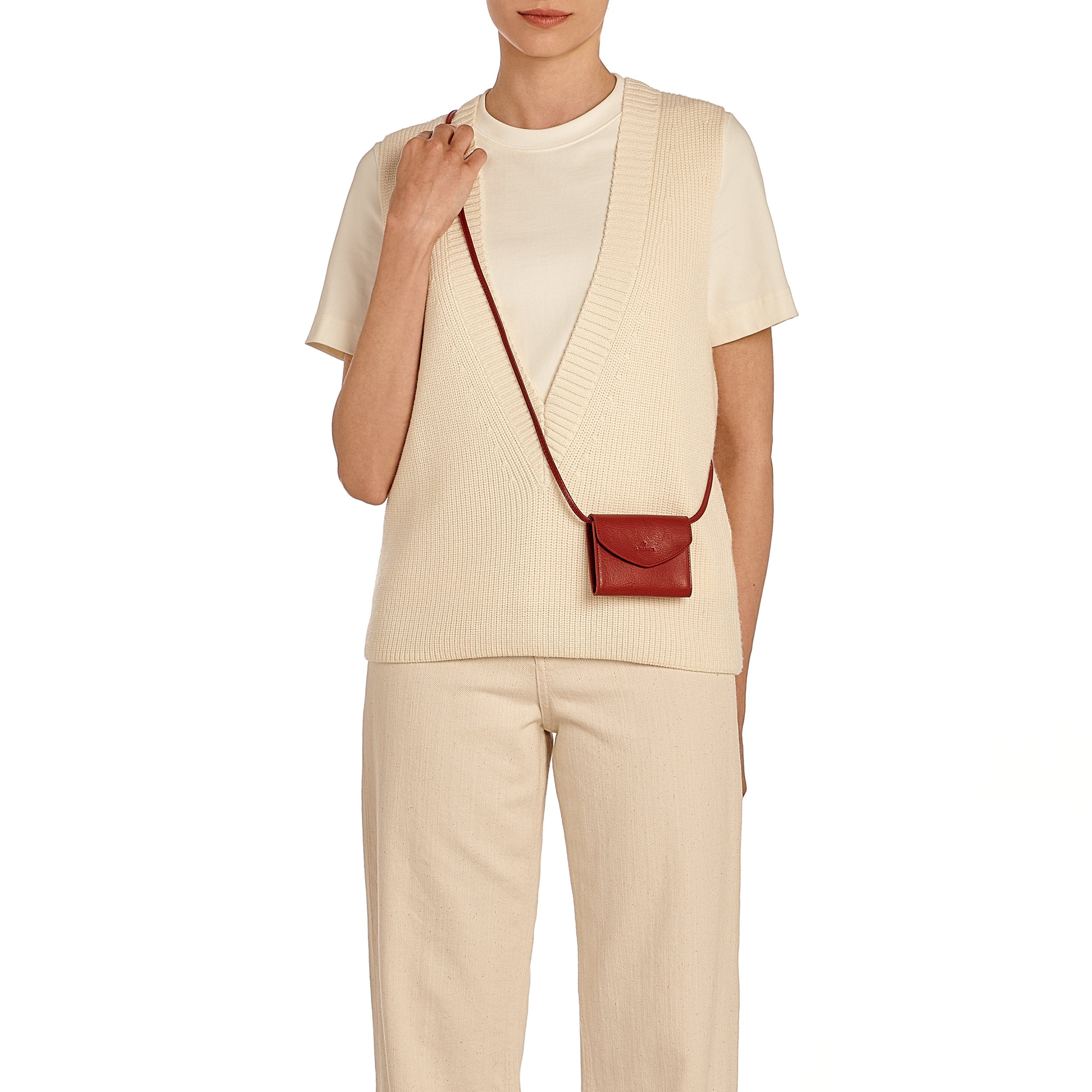 Bigallo | Women's card case in leather color red