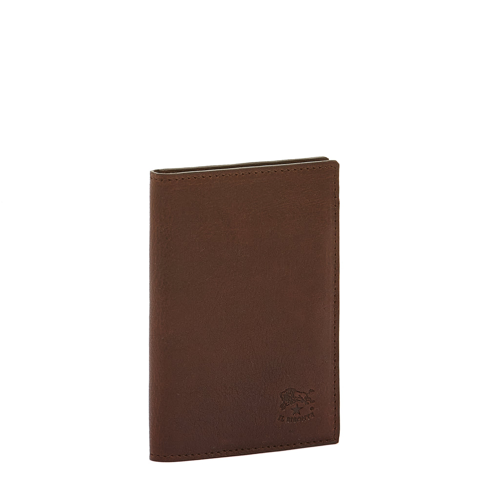 Galileo | Men's card case in vintage leather color coffee