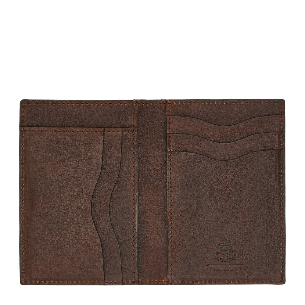 Galileo | Men's card case in vintage leather color coffee