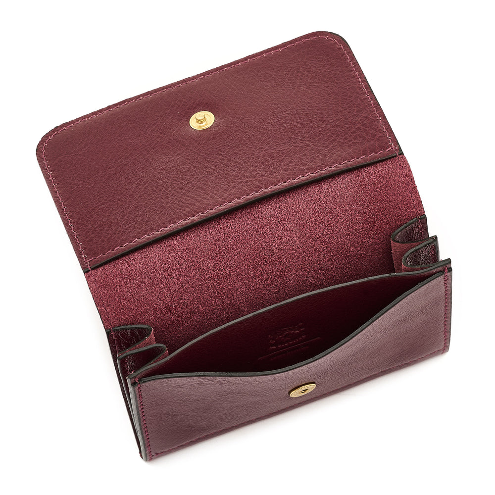 Galileo | Porte-cartes pour homme en cuir vintage couleur cerise noire