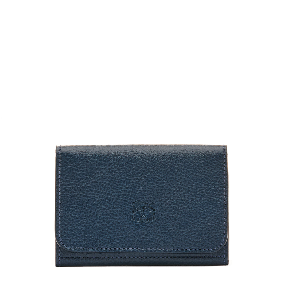 Galileo | Men's card case in calf leather color blue