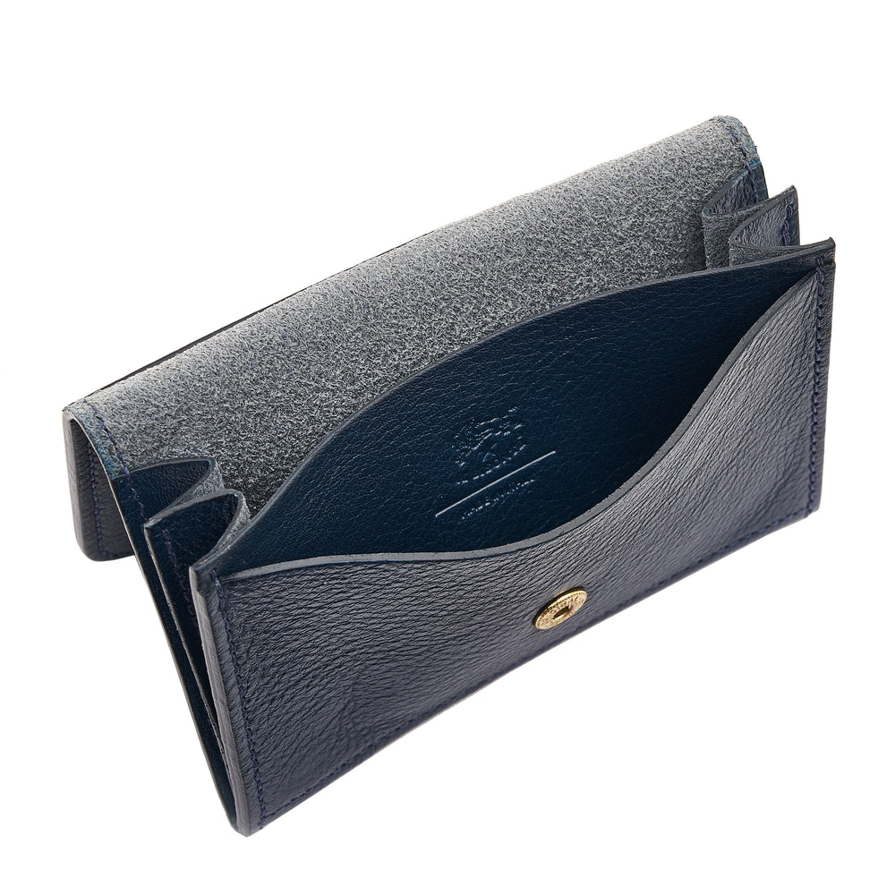 Galileo | Men's card case in calf leather color blue