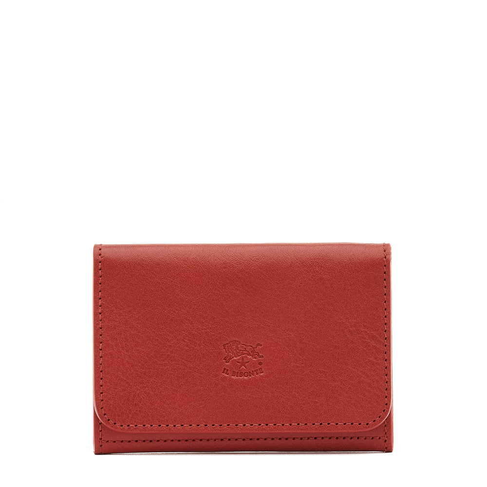 Galileo | Men's card case in calf leather color red