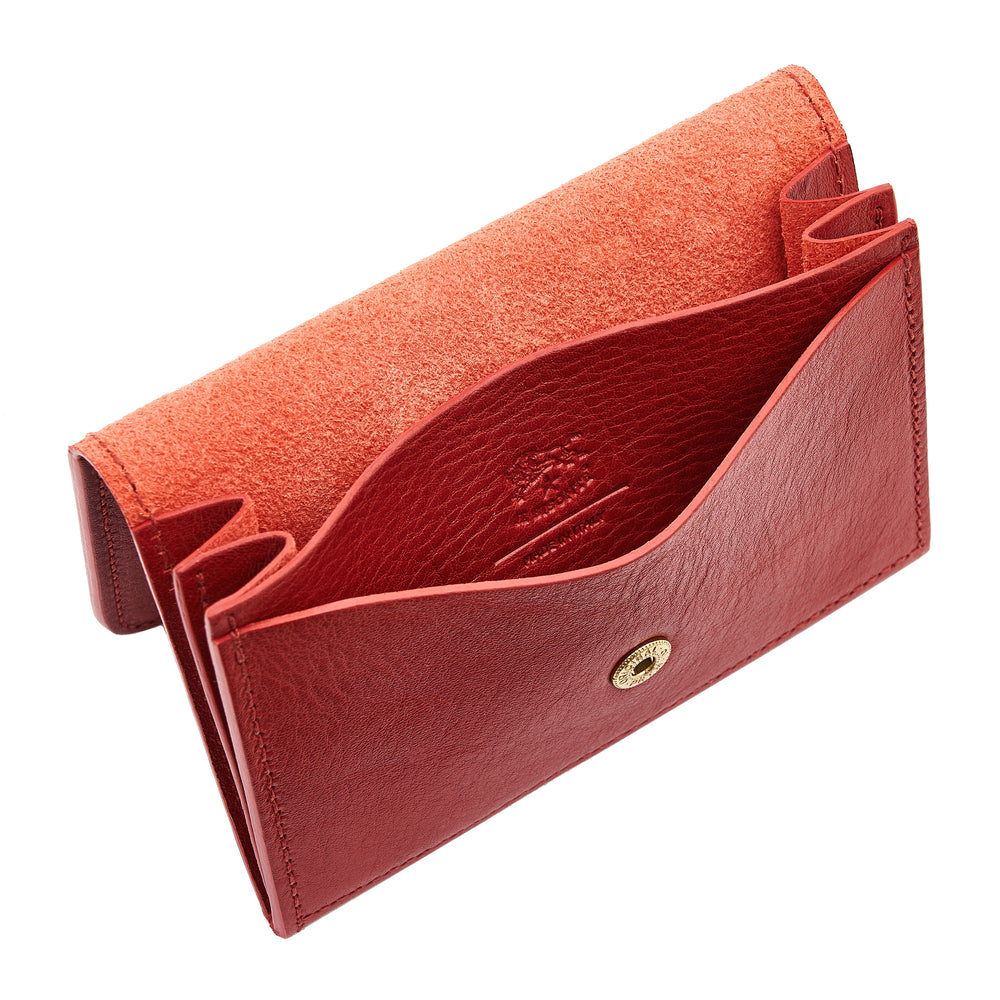 Galileo | Men's card case in calf leather color red