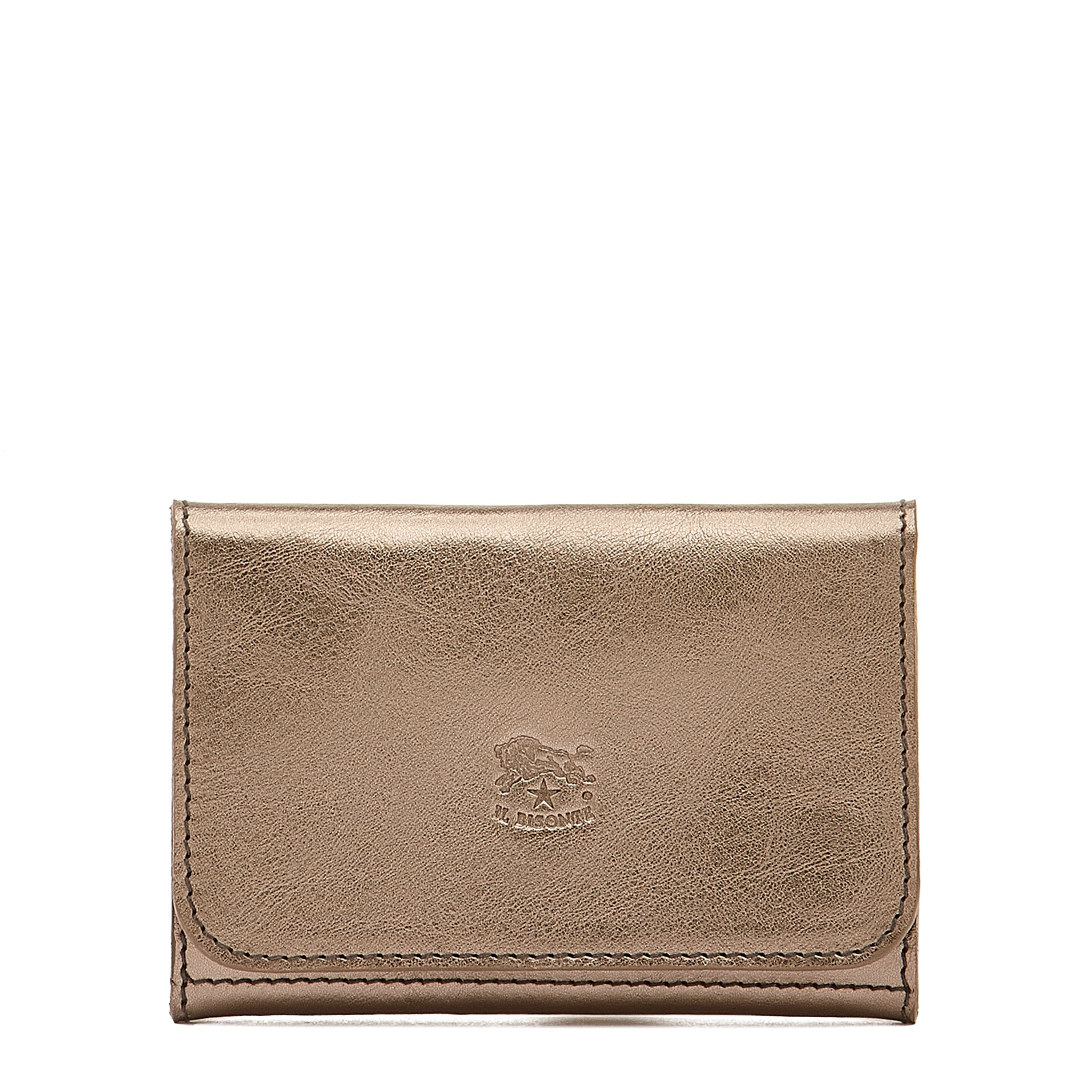 Galileo | Men's card case in metallic leather color metallic bronze