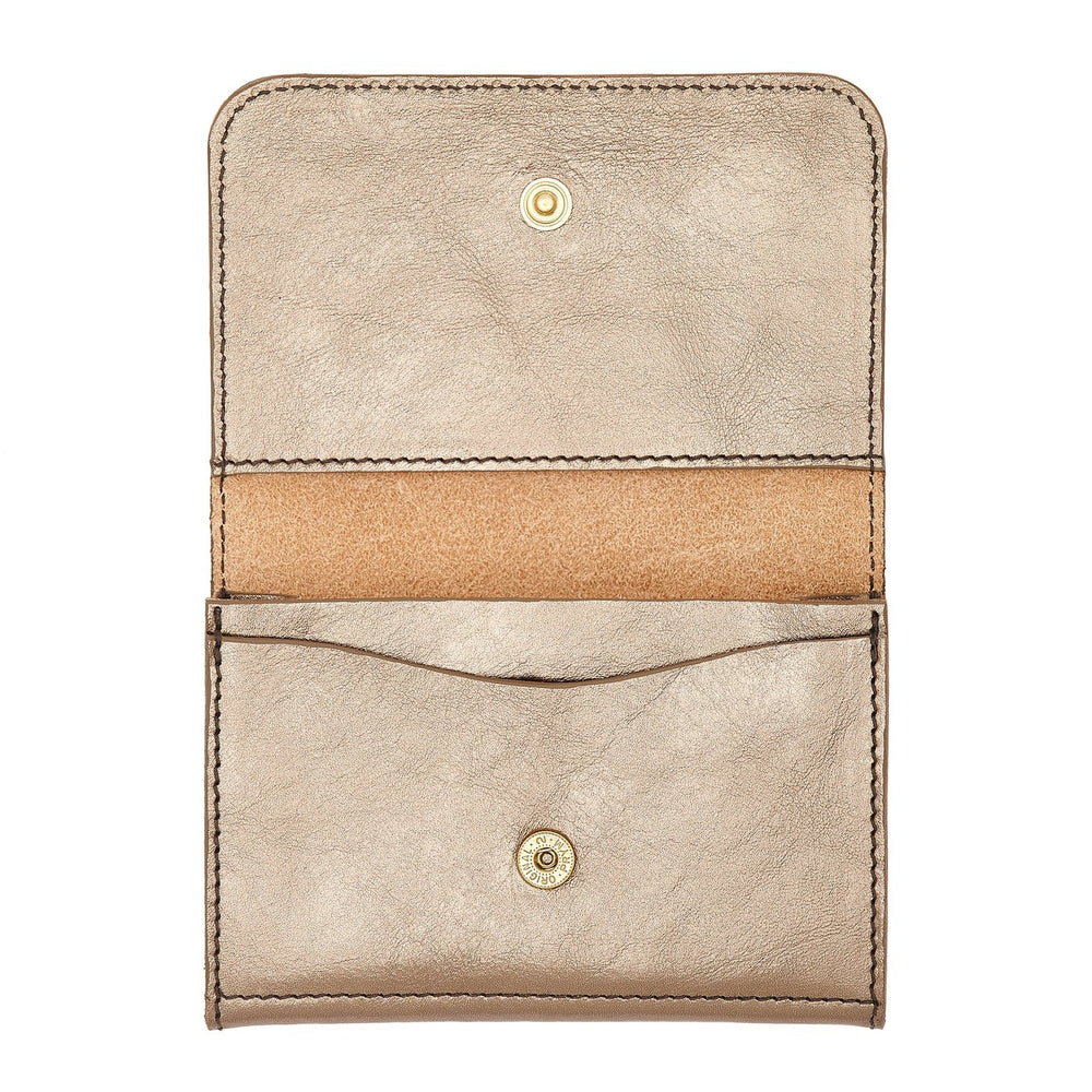 Galileo | Men's card case in metallic leather color metallic bronze