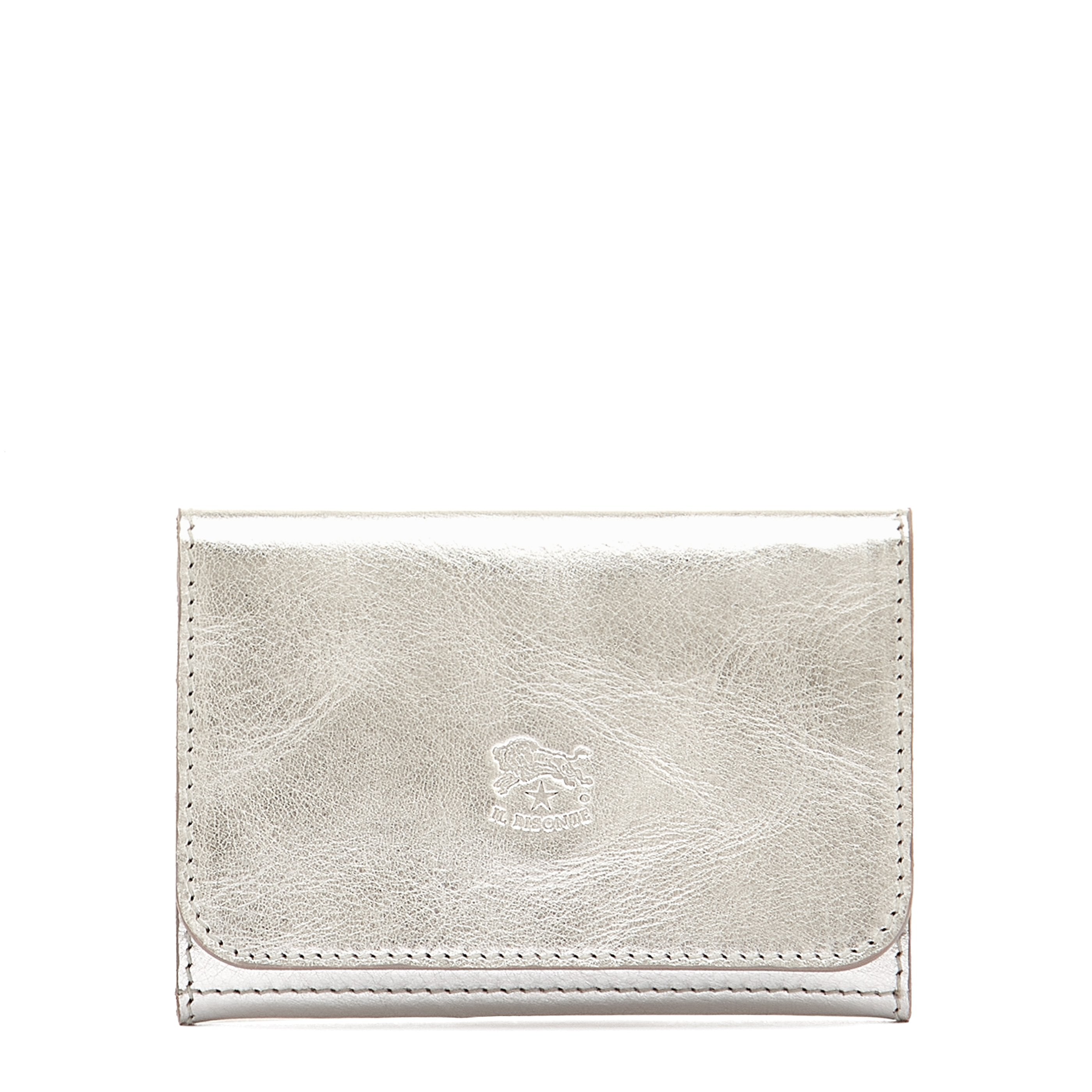 Galileo | Porte-cartes pour homme en cuir métallisé couleur métallique argent