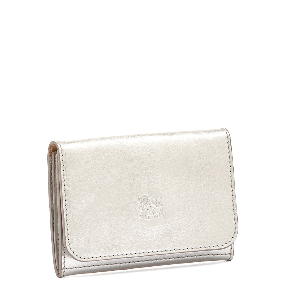 Galileo | Porte-cartes pour homme en cuir métallisé couleur métallique argent