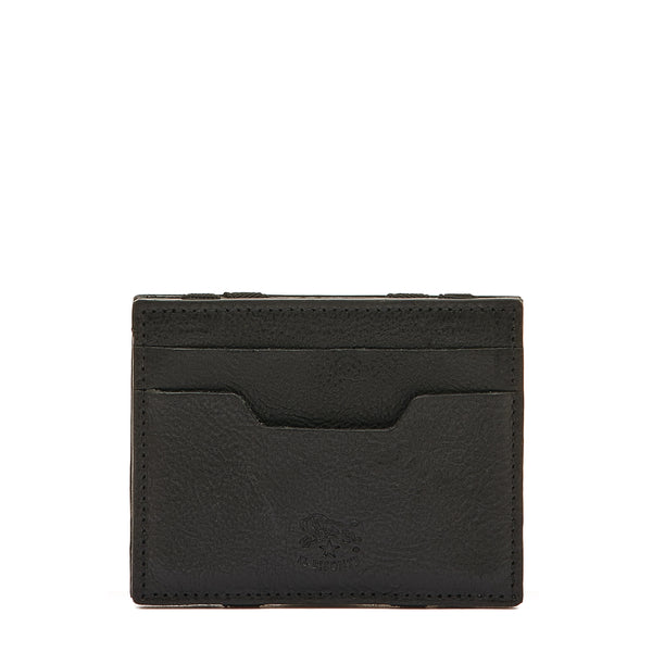 Duccio | Porte-cartes pour homme en cuir vintage couleur noir