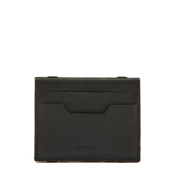 Duccio | Porte-cartes pour homme en cuir vintage couleur noir