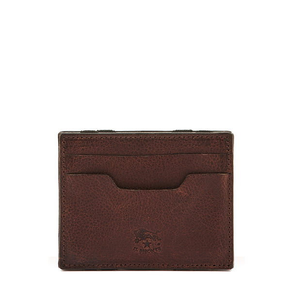 Duccio | Porte-cartes pour homme en cuir vintage couleur café