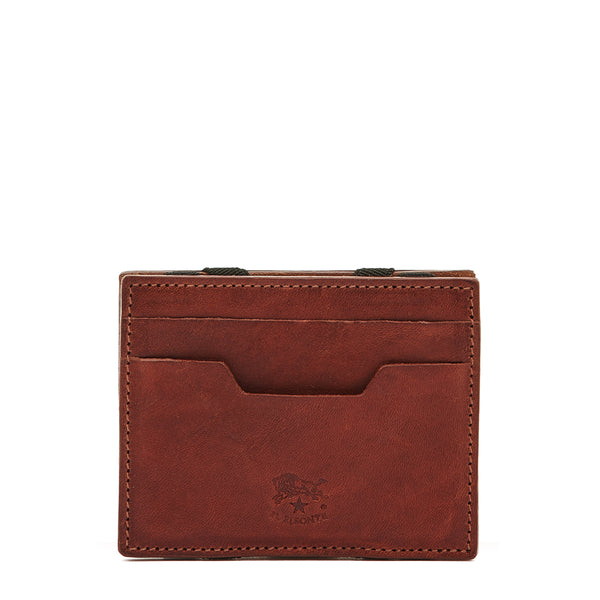 Duccio | Men's card case in vintage leather color sepia