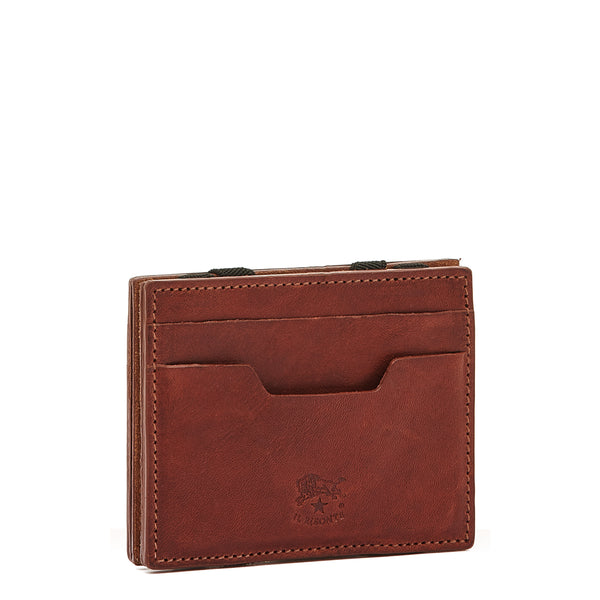 Duccio | Men's card case in vintage leather color sepia