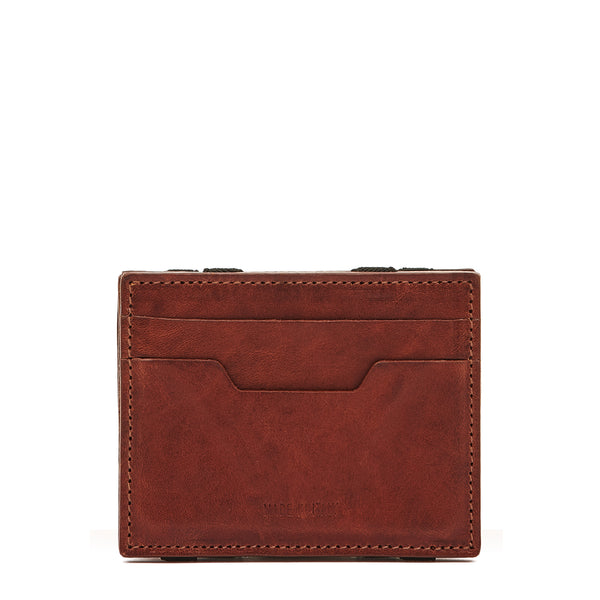 Duccio | Men's card case in vintage leather color sepia