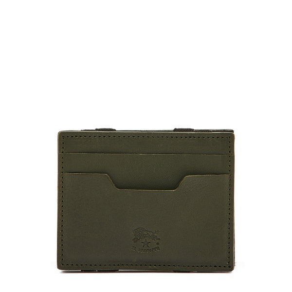 Duccio | Porte-cartes pour homme en cuir vintage couleur forêt