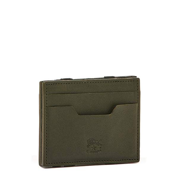 Duccio | Men's card case in vintage leather color forest