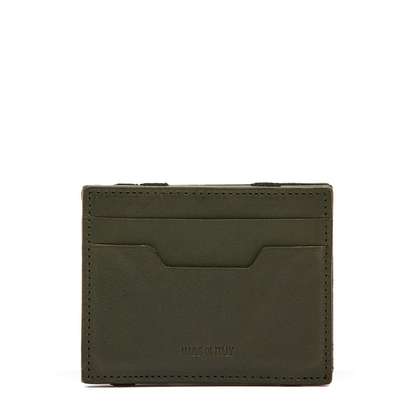 Duccio | Porte-cartes pour homme en cuir vintage couleur forêt