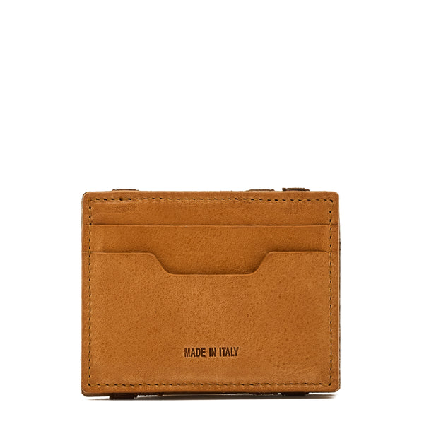 Duccio | Men's card case in vintage leather color natural