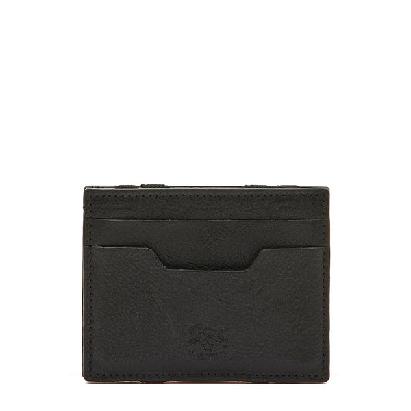 Duccio | Porte-cartes pour homme en cuir vintage couleur noir