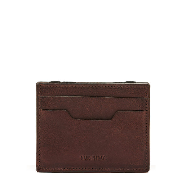 Duccio | Men's card case in vintage leather color coffee