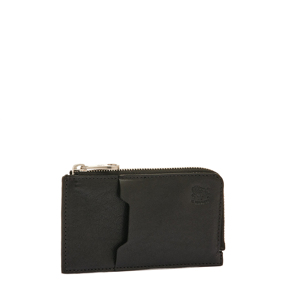 Duccio | Porte-cartes pour homme en cuir vintage couleur noir