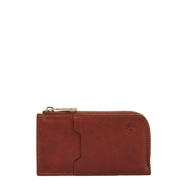 Duccio | Men's card case in vintage leather color sepia