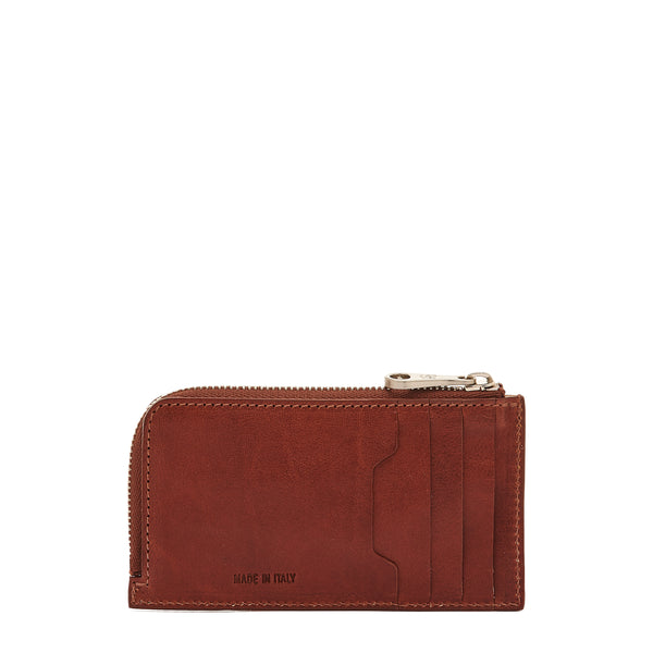 Duccio | Men's card case in vintage leather color sepia