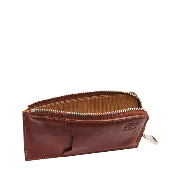 Duccio | Men's card case in vintage leather color sepia