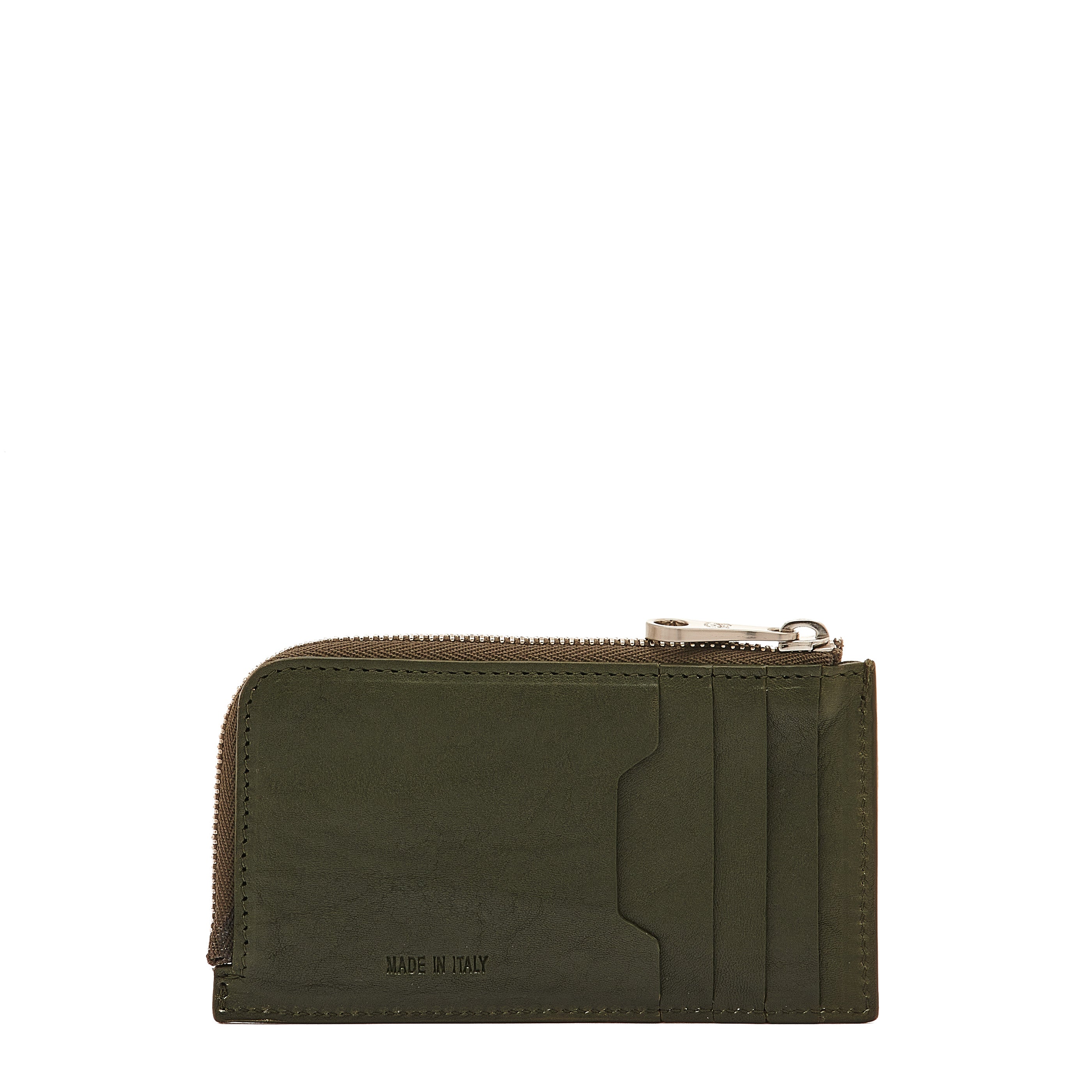 Duccio | Men's card case in vintage leather color forest