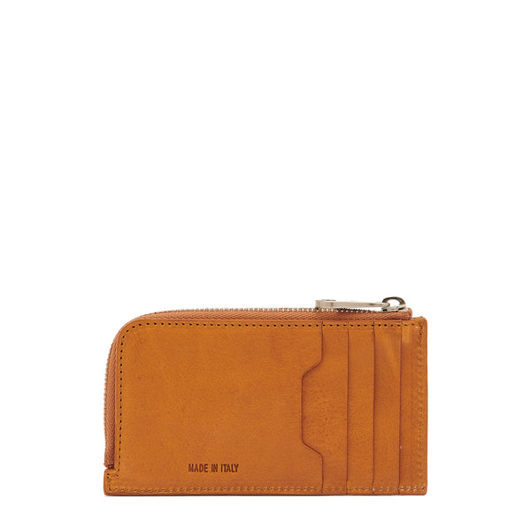 Duccio | Porte-cartes pour homme en cuir vintage couleur naturel