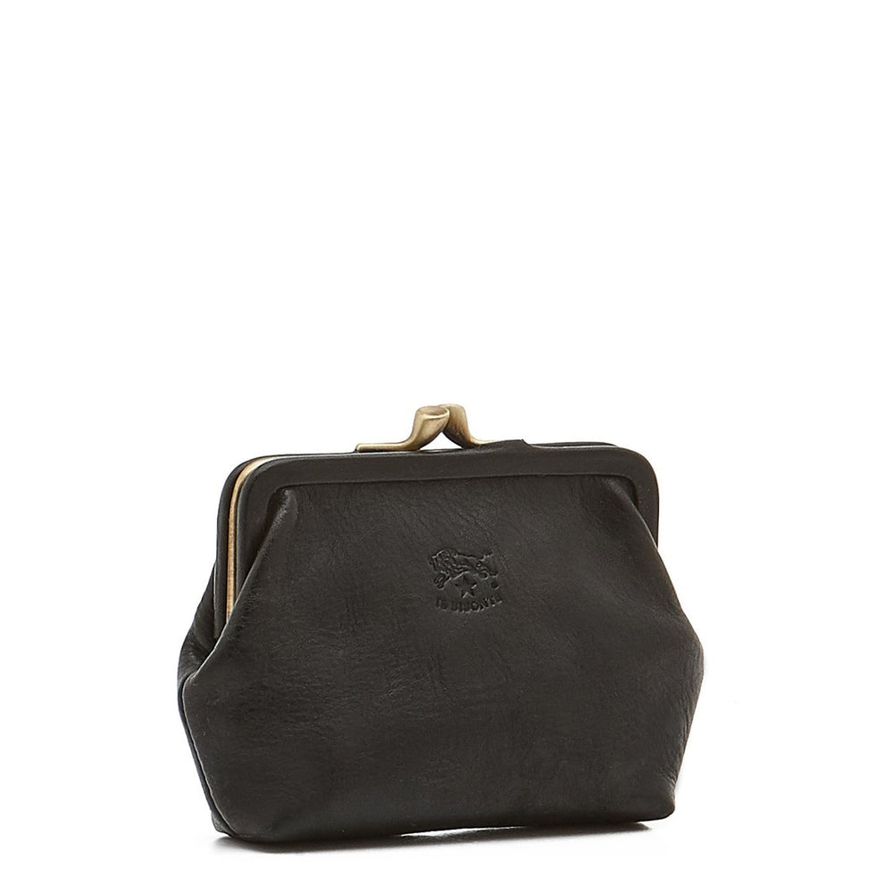 Porte monnaie pour femme en cuir couleur noir