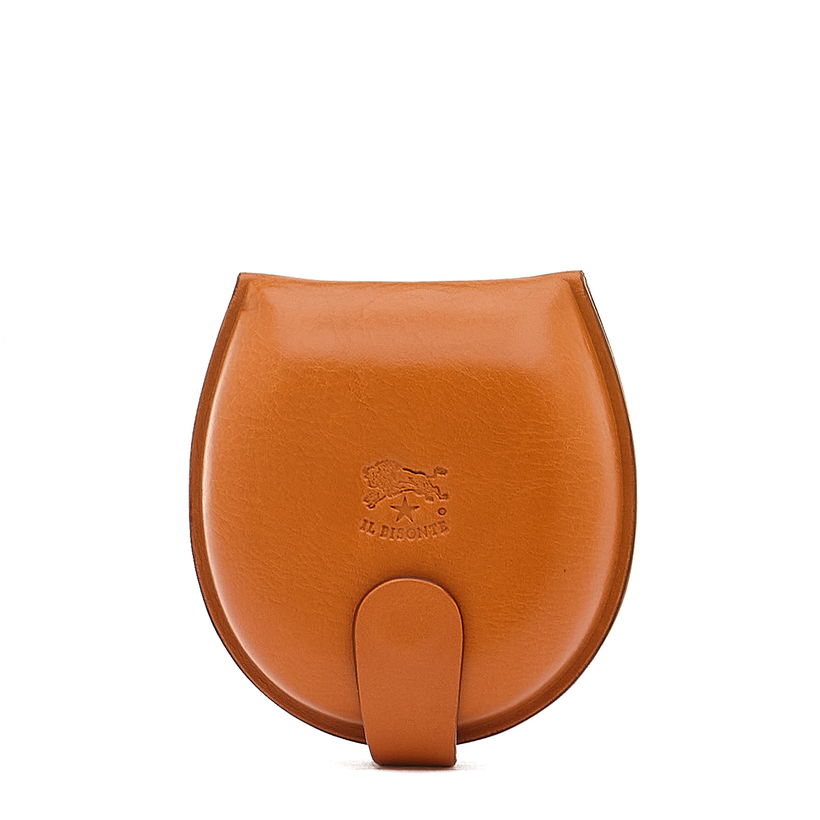 Men's coin purse in leather color caramel